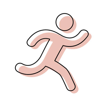 Sportsman an running outline icon designのイラスト素材