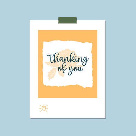 Thanking you card hand drawn calligraphy lettering illustrationのイラスト素材