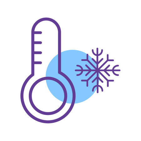 Low temperature with snowflake outline vector illustrationのイラスト素材