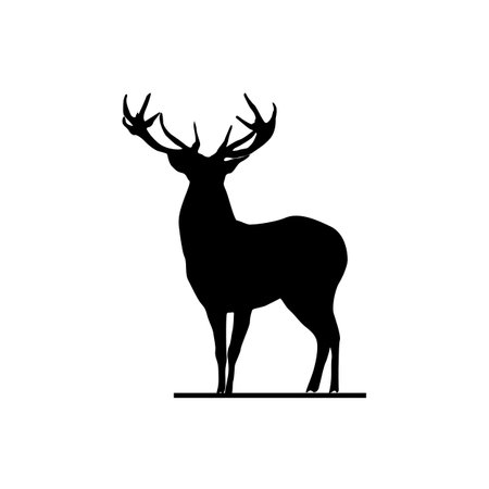 Silhouette Wild animal deer vector illustrationのイラスト素材