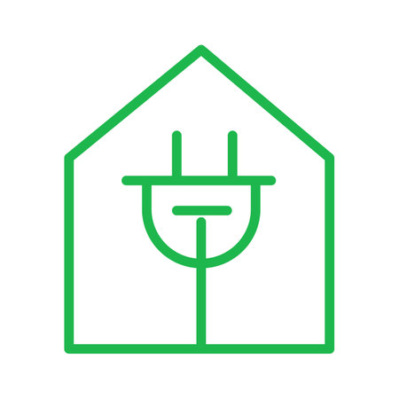 Rechargeable smart home flat outline vector illustrationのイラスト素材