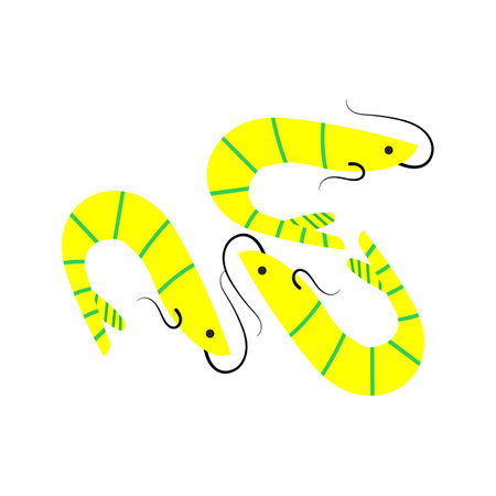 Restaurant prawns food vector flat illustrationのイラスト素材