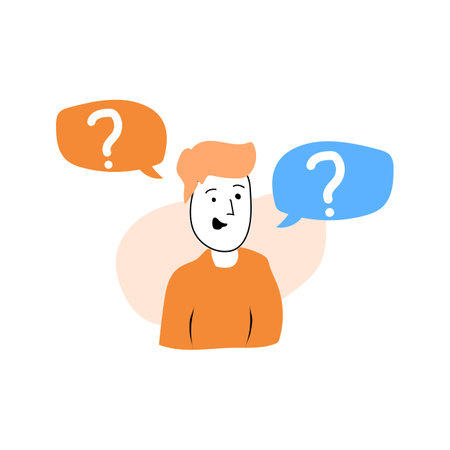 Male character thinking on solution problem vector illustrationのイラスト素材