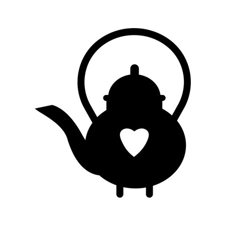 silhouette teakettle vector illustration on white backgroundのイラスト素材