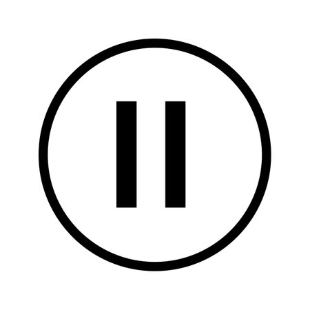 Circle music pause outline vector icon