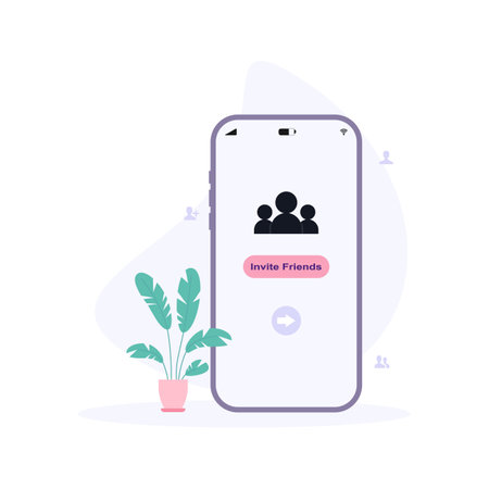 Invite your friend's flat vector concept illustration