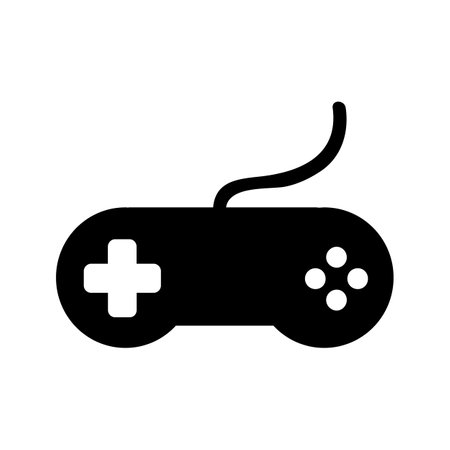 Silhouette Gaming controller joystick vector icon illustration