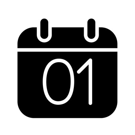 Silhouette calendar 1 date isolated vector illustrationのイラスト素材