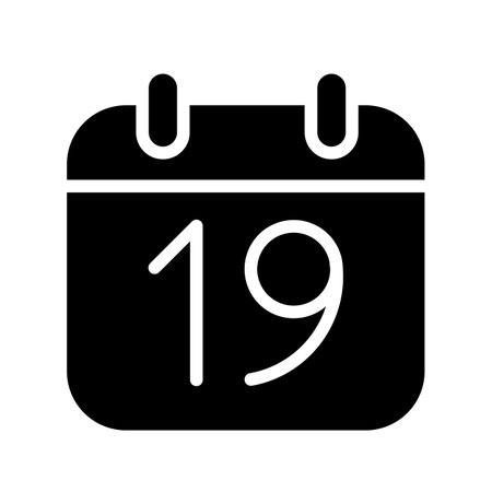 Silhouette calendar 19 date isolated vector illustrationのイラスト素材