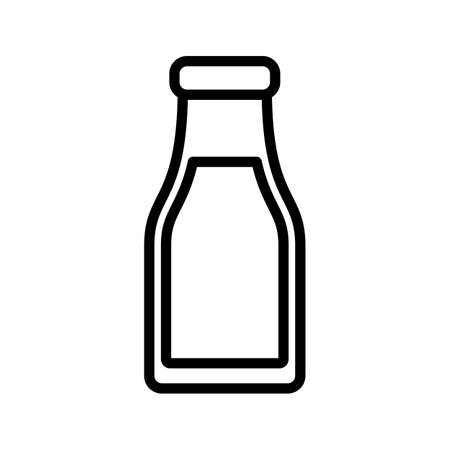 Milk bottle outline vector icon designのイラスト素材