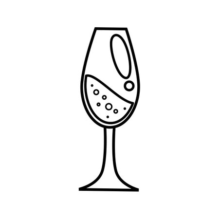 Drinking glass outline icon design, silhouette cocktail drink glassのイラスト素材