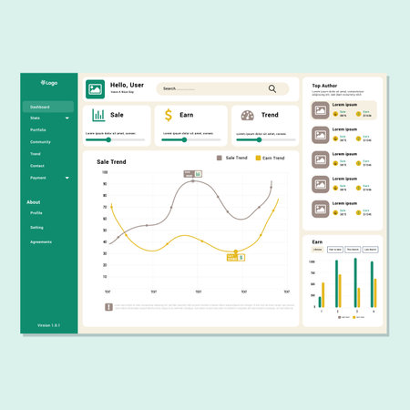 Modern e-commerce sale dashboards concept designのイラスト素材