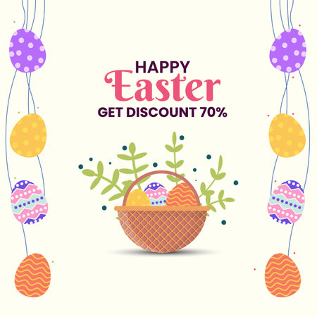 Happy Easter  discount offer vector template illustrationのイラスト素材