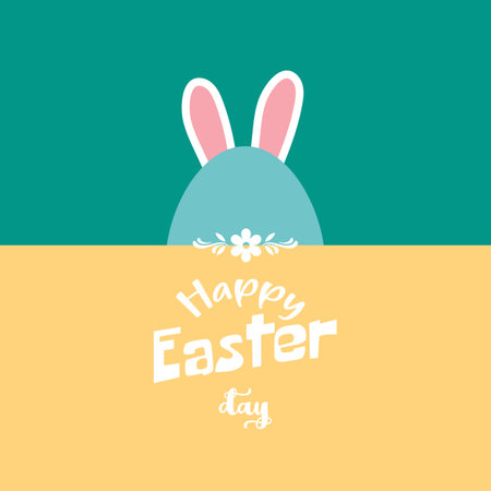 Happy easter egg bunny poster templateのイラスト素材