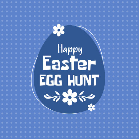 Happy easter egg hunt vector template illustration purple backgroundのイラスト素材
