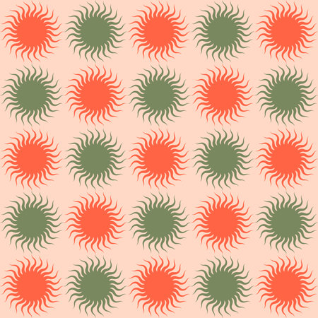 retro vivid colorful sun background patternのイラスト素材