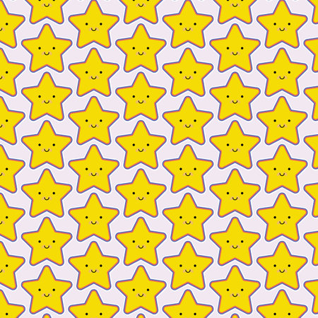 Cute star sticker repeat background patternのイラスト素材