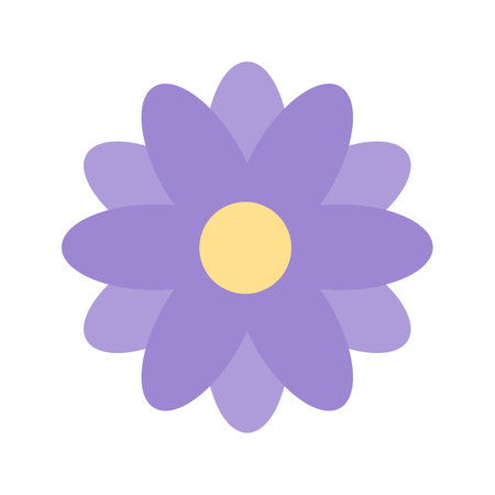 purple bloom floral flower vector illustrationのイラスト素材