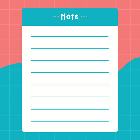Modern abstract colorful Note digital planner vector templateのイラスト素材