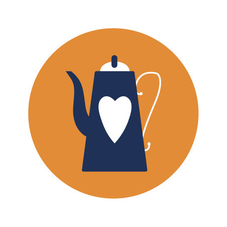 standing coffee kettle flat designのイラスト素材