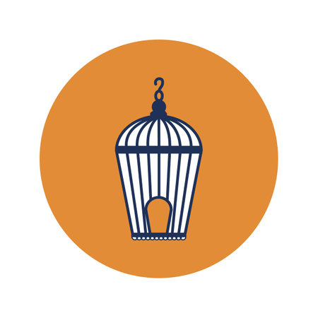 empty birdcage flat designのイラスト素材