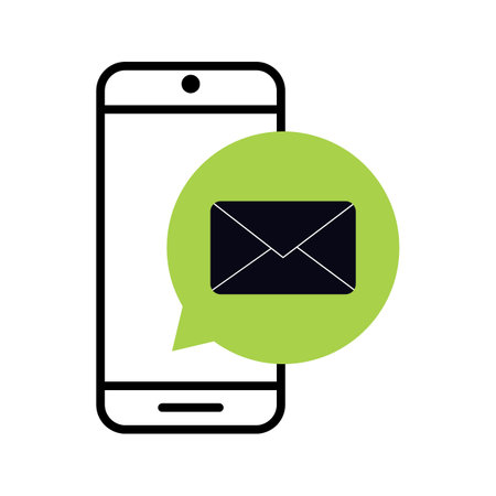 Smartphone message inbox flat iconのイラスト素材