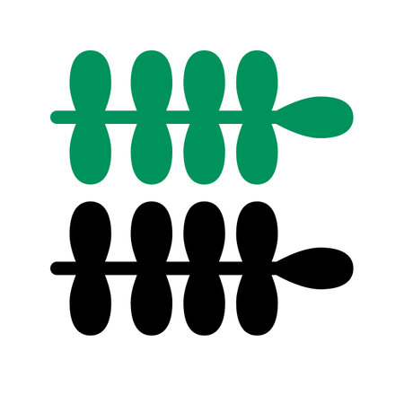 green and black natural vector plant illustrationのイラスト素材