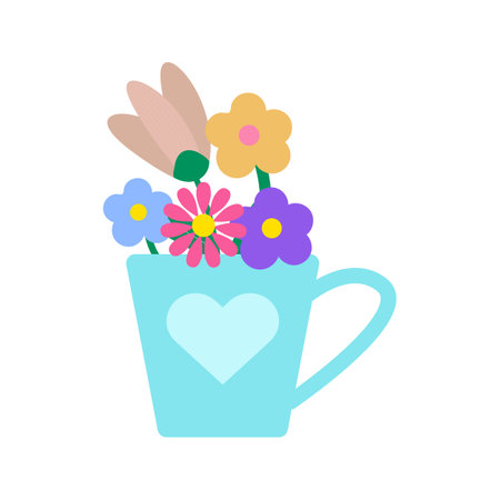 decorative beautiful floral natural flower vector illustrationのイラスト素材