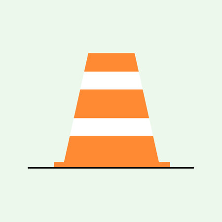 Colorful traffic cone sign flat vector illustrationのイラスト素材