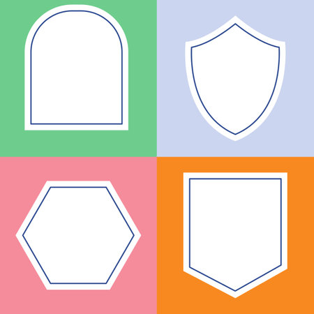 Colorful label shield vector illustration bannerのイラスト素材