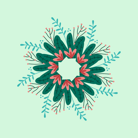 Natural modern flower radial symmetry vector illustrationのイラスト素材