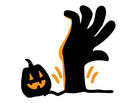 Halloween pumpkin horror hand vector designのイラスト素材