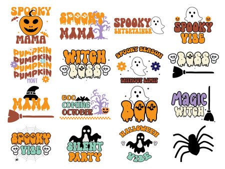 set of Happy Halloween sublimation craft bundle vector illustration part-2のイラスト素材