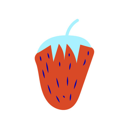 hand-drawn strawberry fruit isolated on white backgroundのイラスト素材