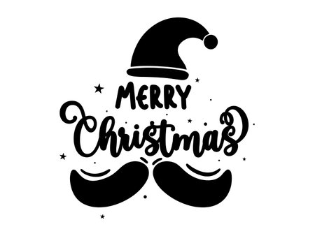 Silhouette Merry Christmas vector illustrationのイラスト素材