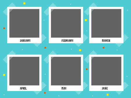 Set of blank photo frames with space for your photos. Vector illustrationのイラスト素材