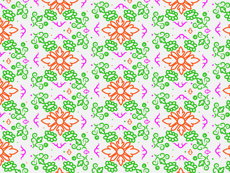 Seamless pattern with flowers and leaves. Vector illustration for your design