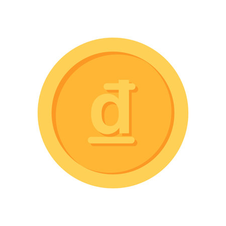 Vietnam Dong Gold currency coin flat icon design illustrationsのイラスト素材