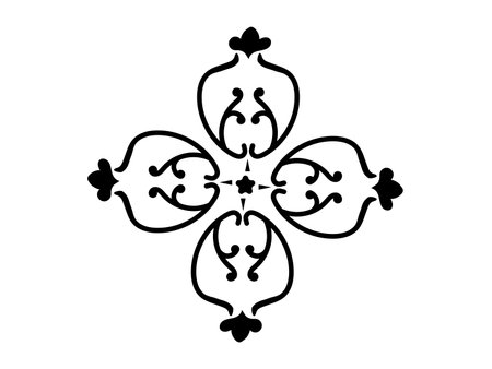Abstract black outline mandala hand-drawing vector art illustrationのイラスト素材