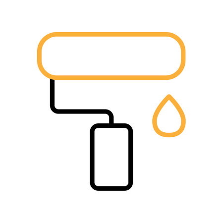 Two color paint brushes tool Graphics design icon flat designのイラスト素材