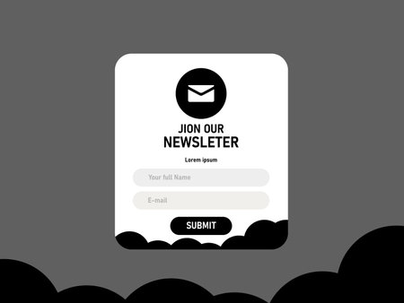 Join our newsletter program on web banner template design black and white colorのイラスト素材