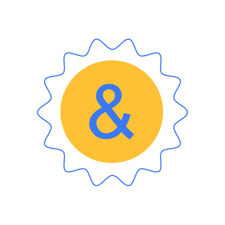 abstract zigzag ampersand flat icon designのイラスト素材