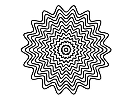 silhouette circle zigzag vintage star illustrationのイラスト素材