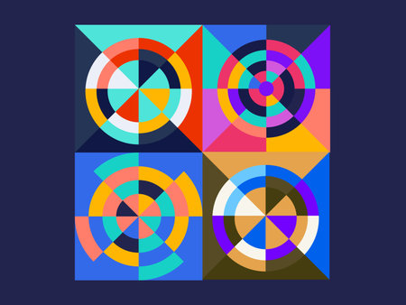 set of abstract colorful futuristic glitch  rectangle flat designのイラスト素材