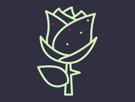 Abstract colorful rose flower outline illustrationのイラスト素材