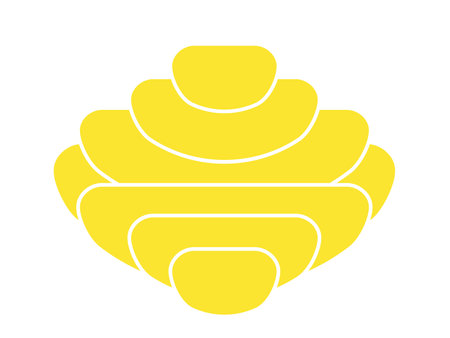 Abstract decorative yellow color Minimal Hive Shape Vectorのイラスト素材