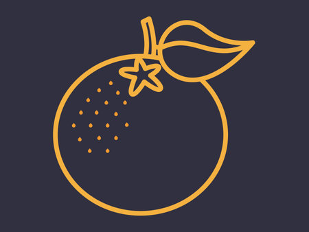 orange fruits vector icon design yellow colorのイラスト素材