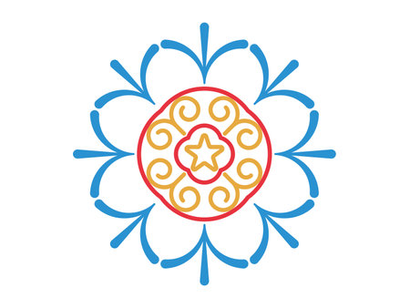 Decorative Geometric vintage Floral floor tile Design Illustrationのイラスト素材