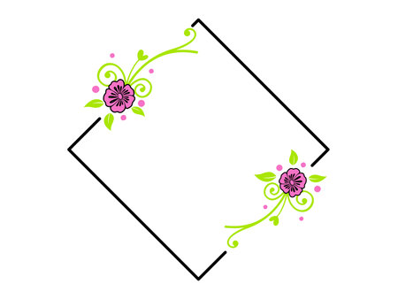 design of a decorative floral flower diamond shape flat deisgnのイラスト素材