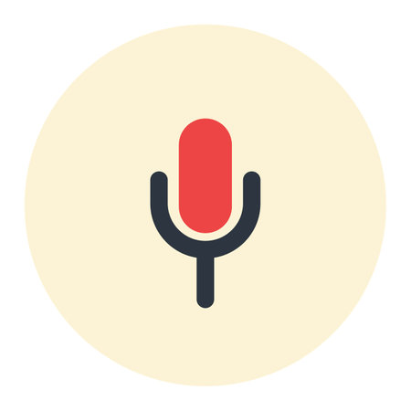retro colourful microphone records flat icon designのイラスト素材